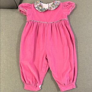 Prim and Proper Pink Corduroy Girls Romper